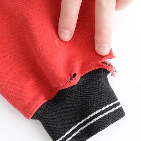 Vintage Nike Red Check Tag Red Quarter Zip made in U.S.A. "Polska" Logo Size XL - Picture 5 of 14